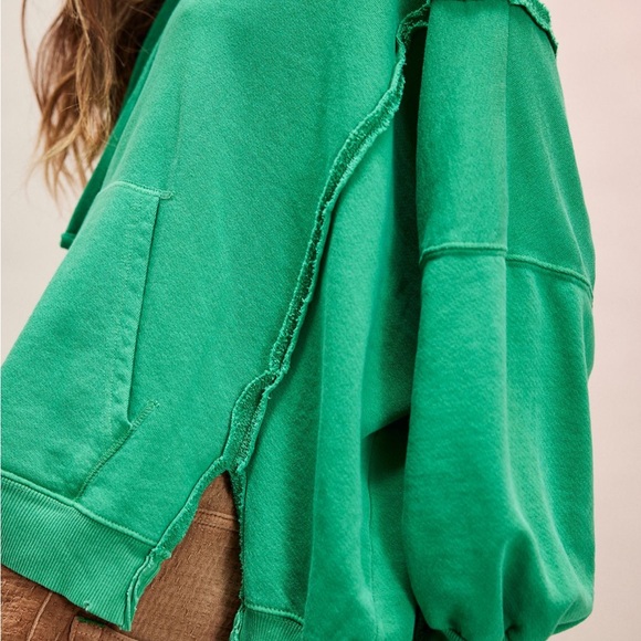 FREE PEOPLE CAMDEN HOODIE PULLOVER JOLLY RANCHER GREEN - Picture 4 of 4